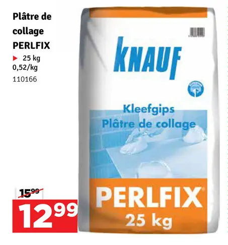 Offre: Plâtre de collage PERLFIX