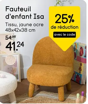 Offre: Fauteuil d'enfant Isa - jaune ocre