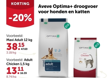 Aanbieding: Aveve Optima+ droogvoer Maxi Adult