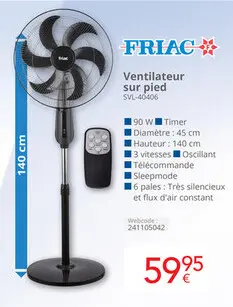 Offre: Ventilateur sur pied