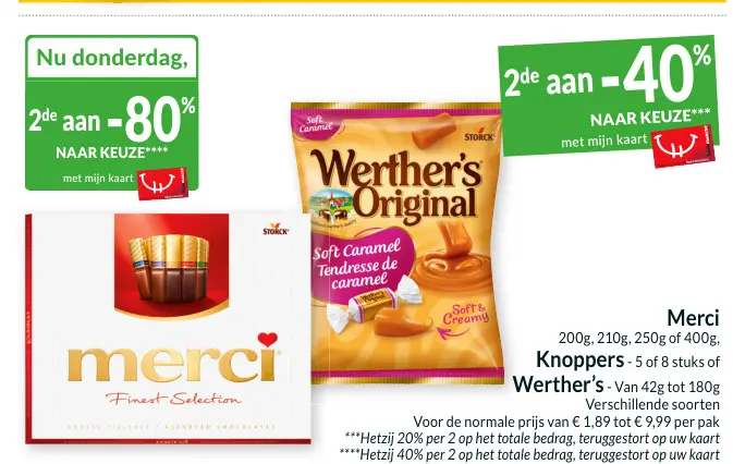 Promotie: Merci, Knoppers, Werther's
