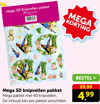 Aanbieding: Mega 3D knipvellen pakket