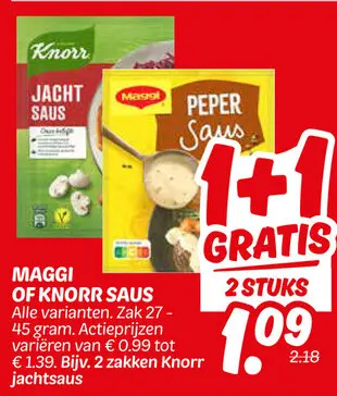 Aanbieding: Maggi of Knorr saus