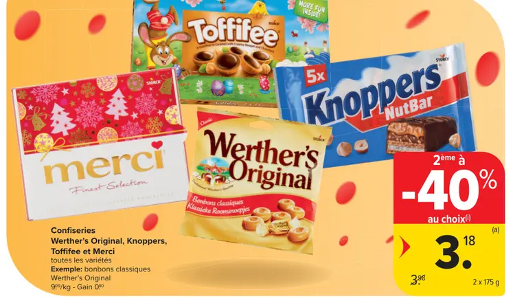 Offre: Werther's Original, Knoppers, Toffifee et Merci