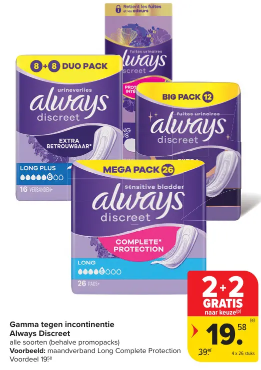 Promotie: Gamma tegen incontinentie Always Discreet