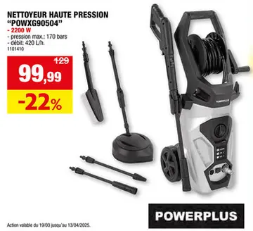 Offre: Powerplus POWXG90504 nettoyeur haute pression 2200W