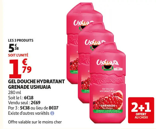 Promotie: Gel douche hydratant grenade