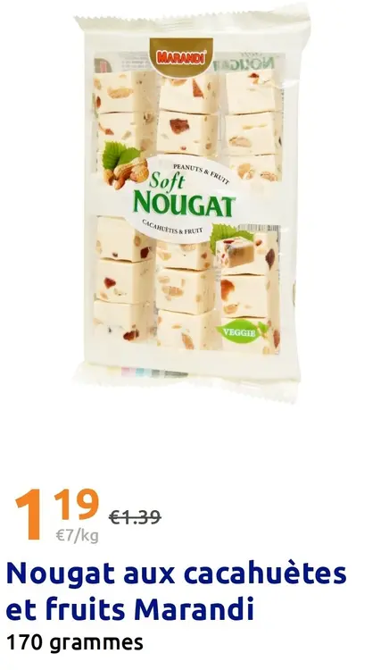 Offre: Marandi Nougat aux cacahuètes et fruits