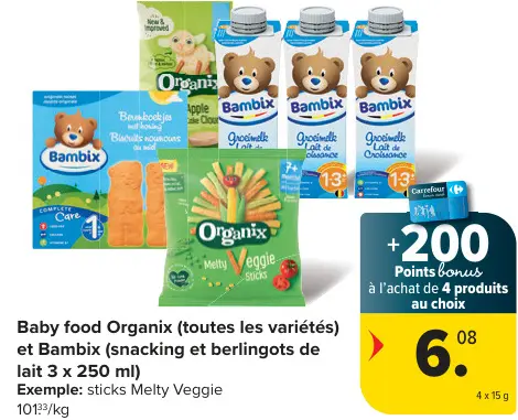 Offre: Baby food Organix et Bambix