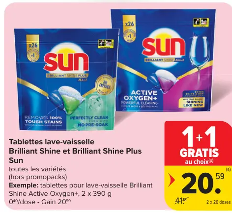 Offre: Tablettes lave-vaisselle Brilliant Shine et Brilliant Shine Plus Sun