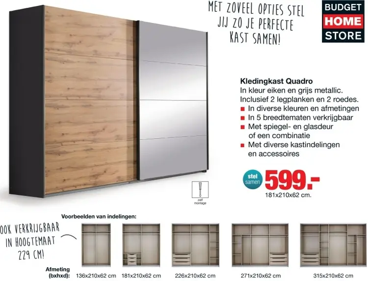 Aanbieding: Kledingkast Quadro