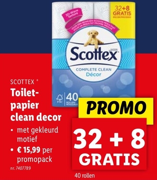 Aanbieding: SCOTTEX Toilet-papier clean decor met gekleurd motief