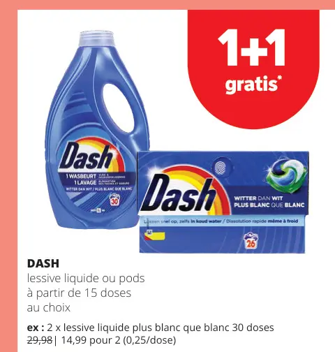 Offre: Lessive liquide ou pods