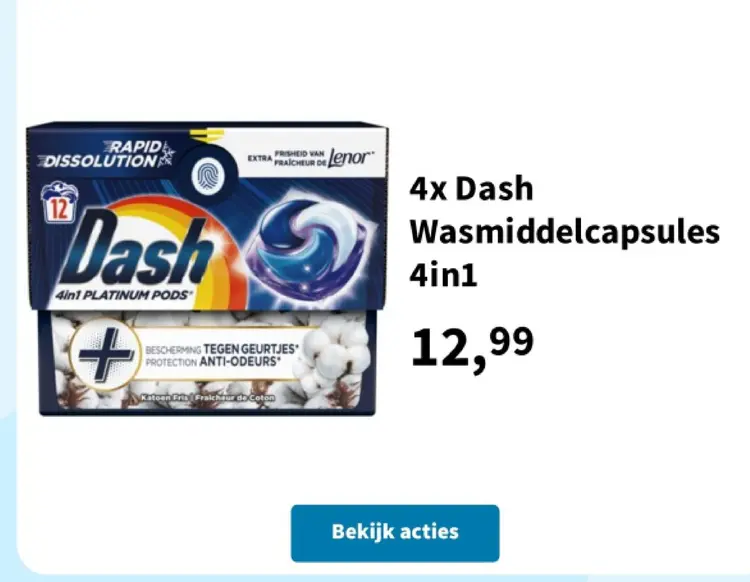 Promotie: Dash Wasmiddelcapsules