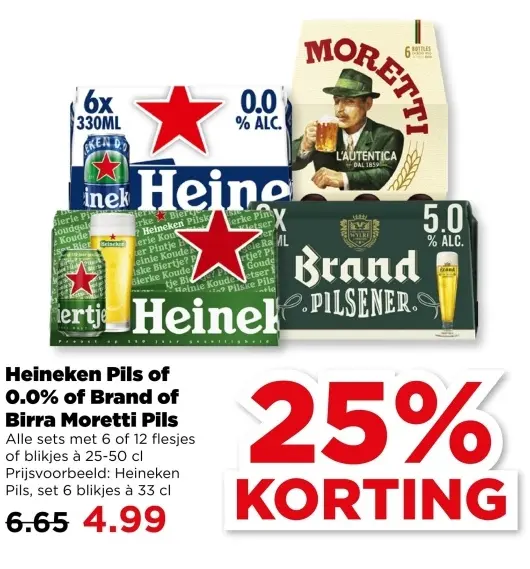 Aanbieding: Heineken Pils or 0.0% or Brand or Birra Moretti Pils