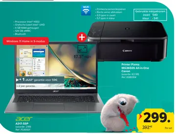 Aanbieding: Acer A317-55P + Printer Pixma MG3650S