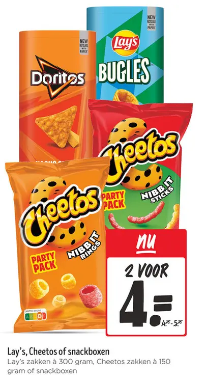Aanbieding: Lay's, Cheetos of snackboxen