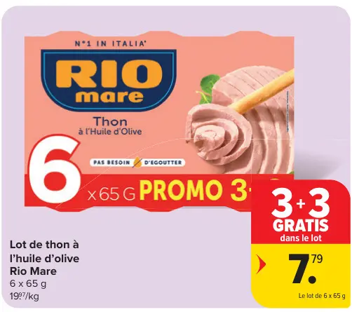 Offre: Lot de thon à l'huile d'olive