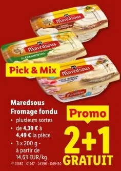 Offre: Fromage fondu