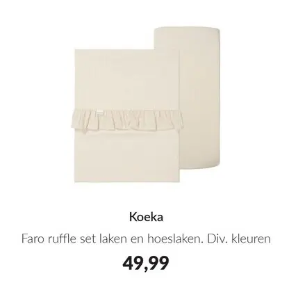 Aanbieding: Faro ruffle set laken en hoeslaken