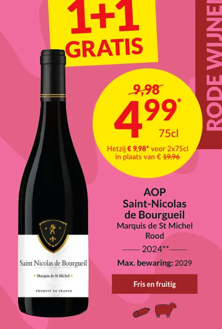 Promotie: Saint-Nicolas de Bourgueil Marquis de St Mich