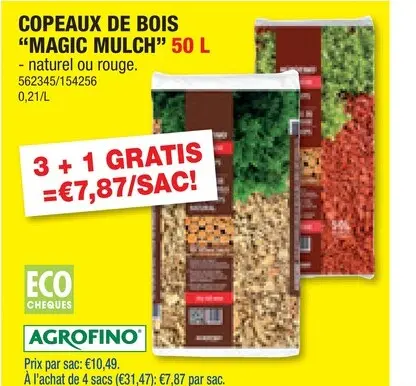 Offre: Agrofino Color Décor copeaux de bois 10-40 mm 50l naturel