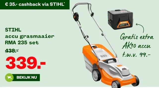 Aanbieding: accu grasmaaier RMA 235 set