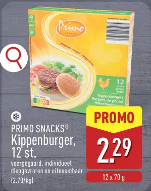 Promotie: Primo Snacks® Kippenburger