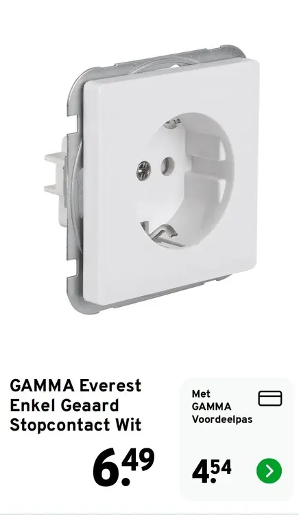 Aanbieding: GAMMA Everest Enkel Geaard Stopcontact Wit