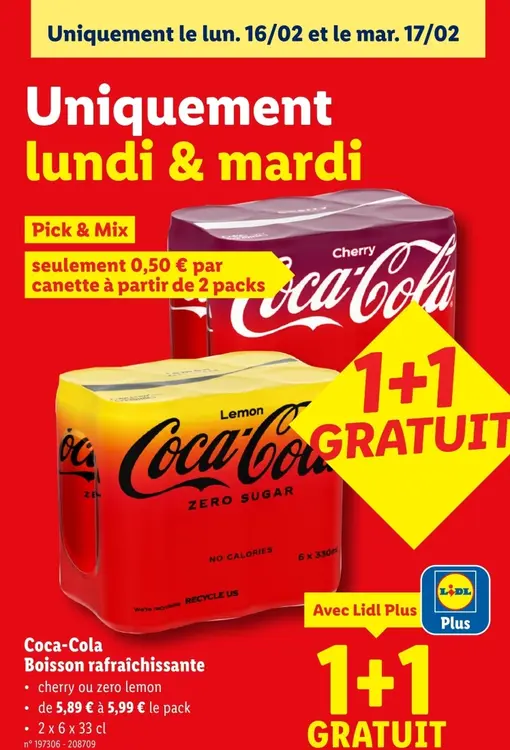 Offre: Coca-Cola Boisson rafraîchissante