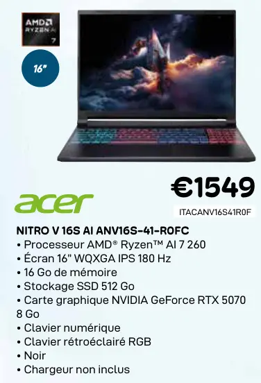 Offre: Nitro v 16s ai anv16s-41-rofc