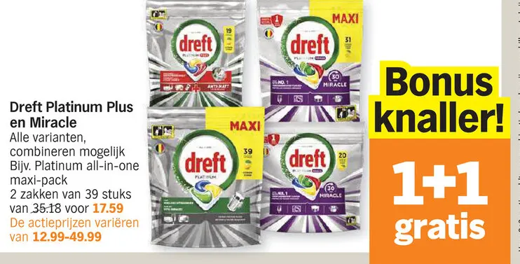 Promotie: Dreft Platinum Plus en Miracle