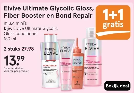 Aanbieding: Elvive Ultimate Glycolic Gloss, Fiber Booster