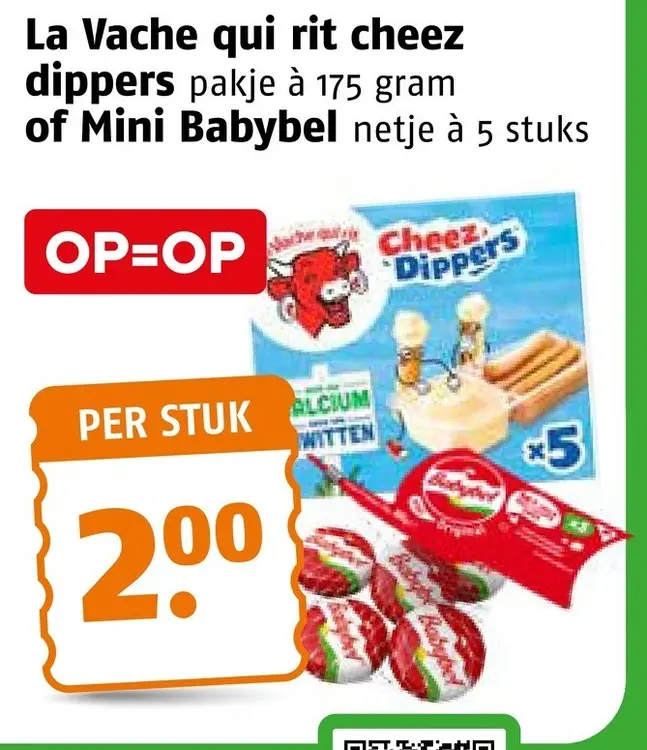 Aanbieding: La Vache qui rit cheez dippers of Mini Babybel