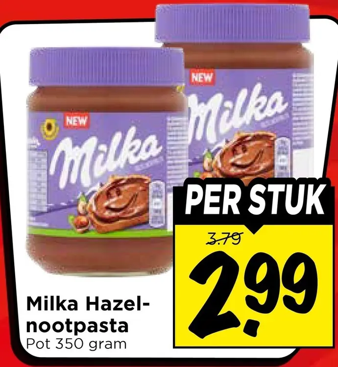 Aanbieding: Milka Hazelnootpasta