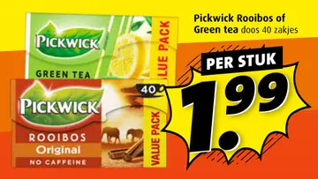 Aanbieding: Pickwick Rooibos of Green tea