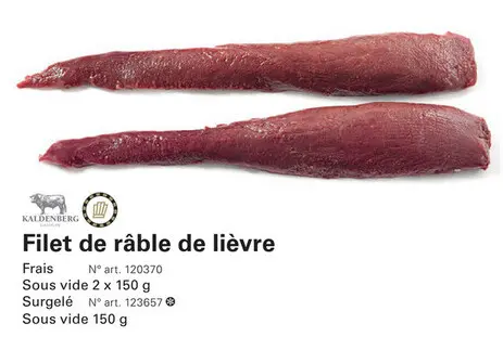 Offre: Filet de râble de lièvre