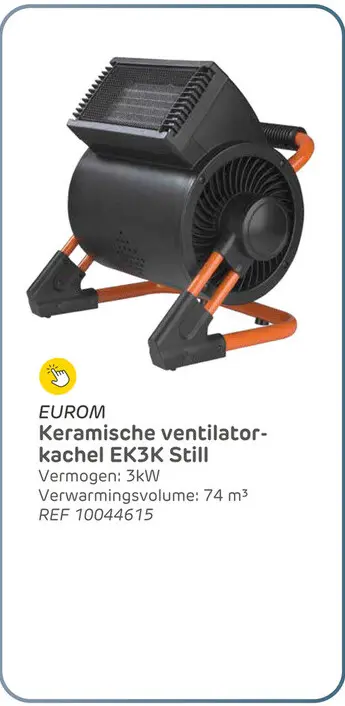 Promotie: Eurom keramische ventilatorkachel ek3k still 3000w