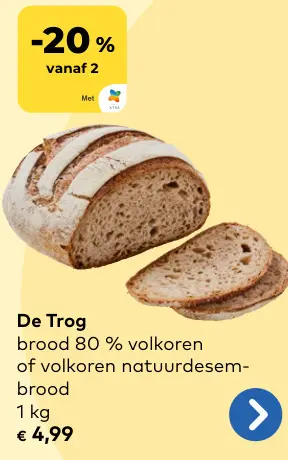 Promotie: brood 80% volkoren of volkoren natuurdesembrood