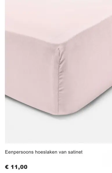 Promotie: Eenpersoons hoeslaken van satinet