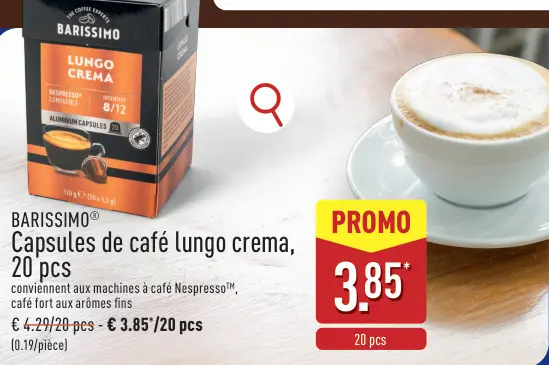 Offre: Capsules de café lungo crema