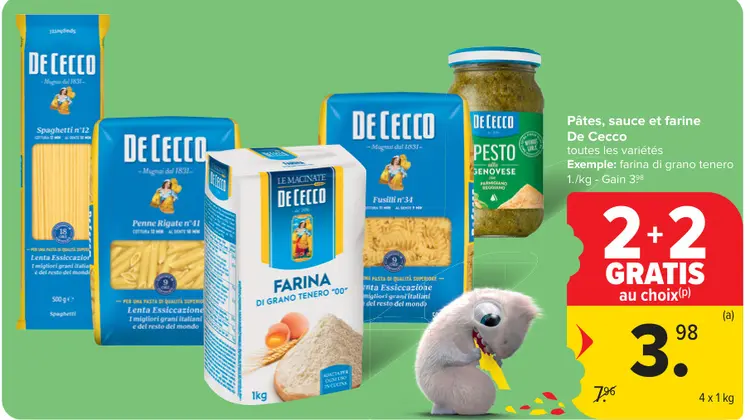 Offre: Pâtes, sauce et farine