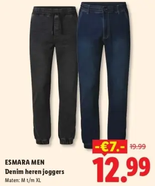 Aanbieding: Denim heren joggers