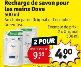 Offre: Recharge de savon pour les mains