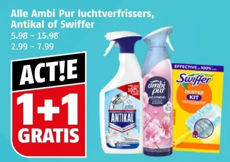 Aanbieding: Ambi Pur luchtverfrissers, Antikal of Swiffer