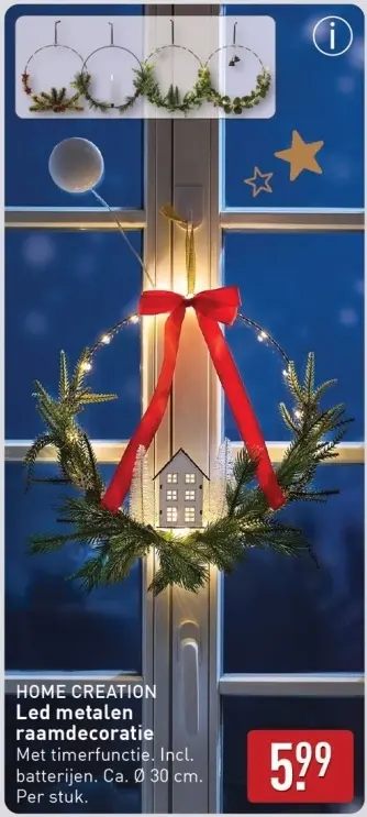 Aanbieding: Led metalen raamdecoratie