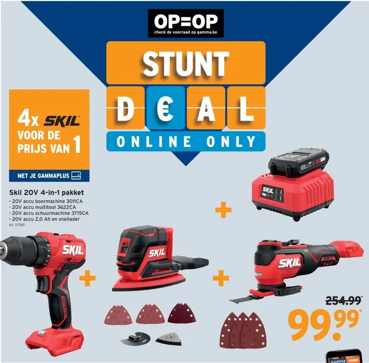 Promotie: Skil 20V 4-in-1 pakket