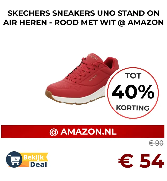 Aanbieding: Sneakers Uno stand on air heren - rood met wit