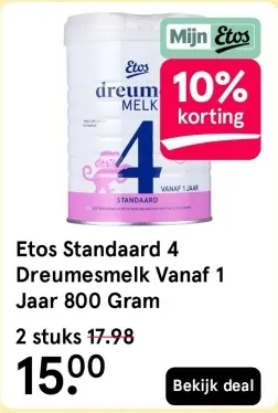 Aanbieding: Standaard 4 Dreumesmelk Vanaf 1 Jaar