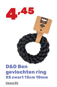 Aanbieding: D & D Ben gevlochten ring XS zwart